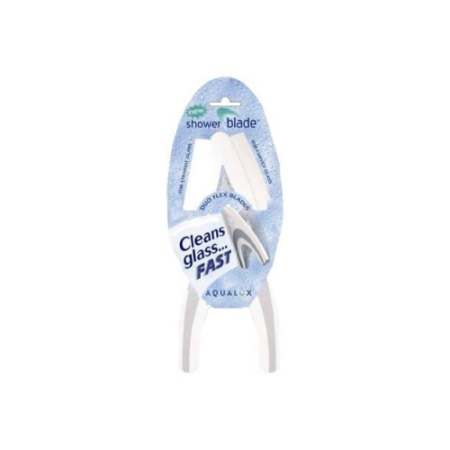 Aqualux Shower Blade Glass Cleaner Window Squeegee Easy Grip Wall Attachment