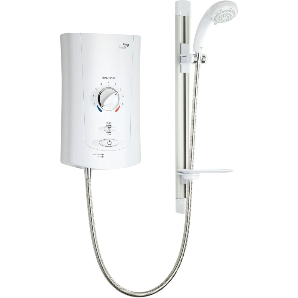 Mira Advance Electric Shower Thermostatic Assistive White Chrome 9kW Power