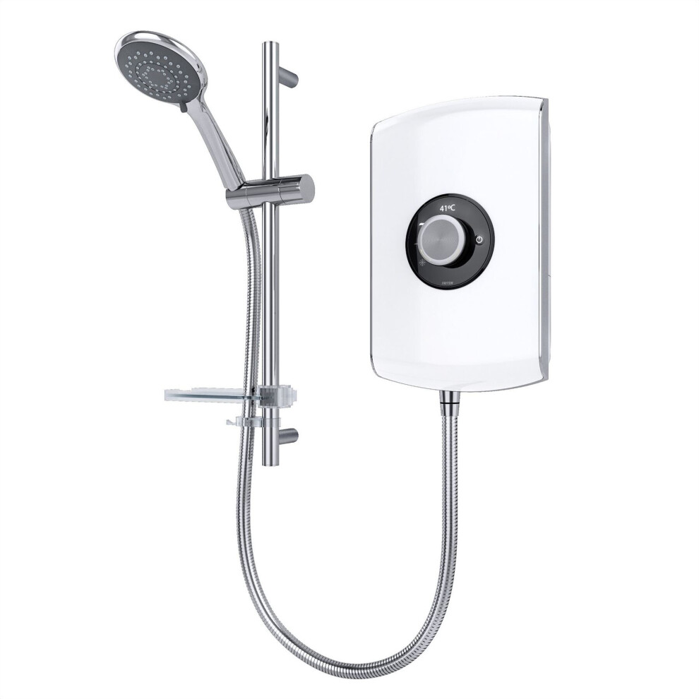 Triton Amore 9.5kW Electric Shower Gloss White 5 Spray Mode Handset 1.5m Hose