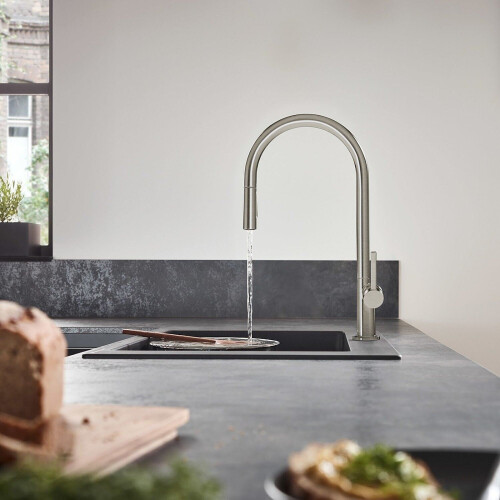 Hansgrohe Hansgrohe Talis Kitchen Mixer Tap Single Lever Pull Out Spout sBox Chrome Modern 2