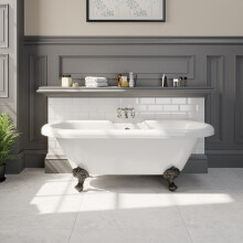 Freestanding 1500mm Traditional Roll Top Bath Tub Bathroom Ball Feet Acrylic