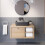 Bathroom Wall Hung Vanity Unit Black Basin Cabinet Storage Drawer Shelf 800mm 2