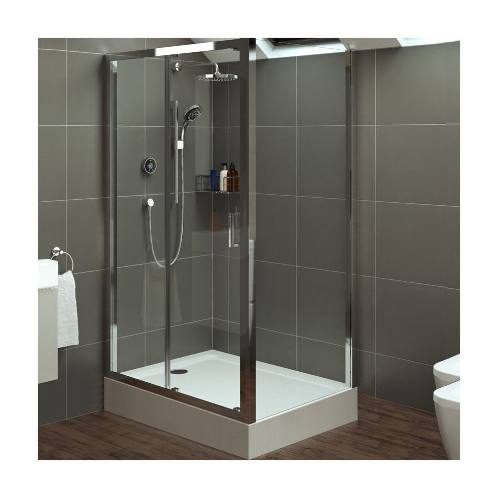 Mira Leap 1200 x 800mm Single Sliding Door Side Panel Shower Enclosure Tray