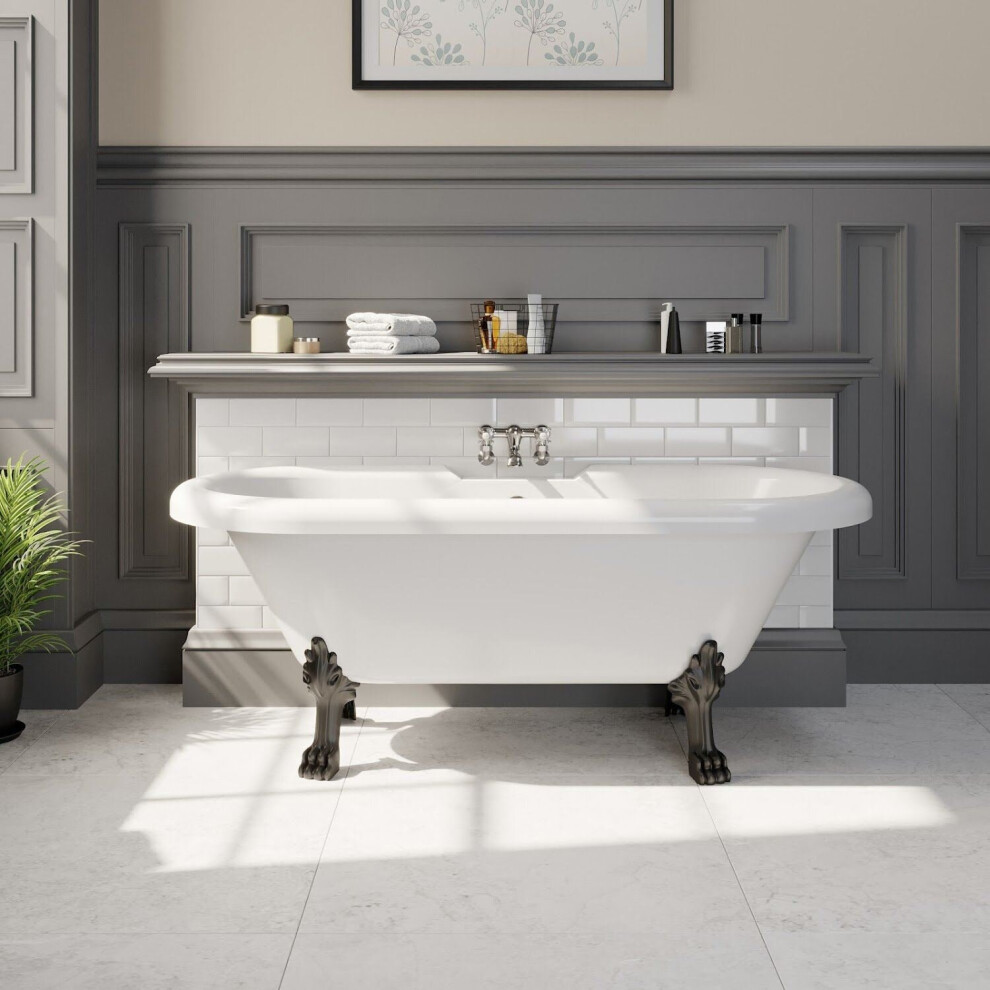 Freestanding 1500Mm Traditional Roll Top Bath Tub Bathroom Dragon Feet Acrylic 5056467236990