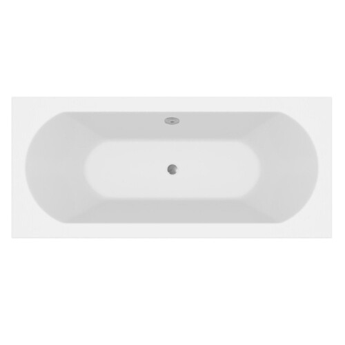 Modern Bathroom Double Ended 1700 x 750mm Curved Bath Side End Panel White 2
