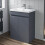 Bathroom Vanity Unit Basin Sink Soft Close Square Toilet 600mm Modern Gloss Grey 3