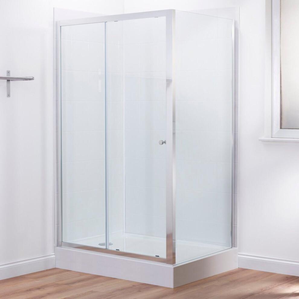 Mira Elevate 1200x800mm Sliding Shower Door Side Panel 6mm Glass Easy Plumb Tray