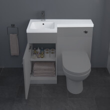 900mm Bathroom Wash Basin Vanity Sink ONLY Left Hand High Quality Resin White