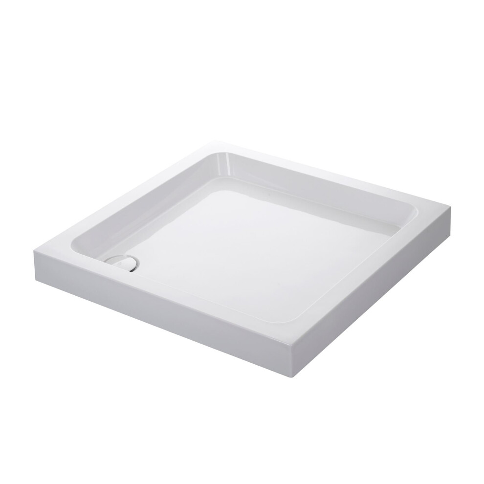 Mira Flight Shower Tray Square Deep Profile Stone Resin Waste 800 x 800mm