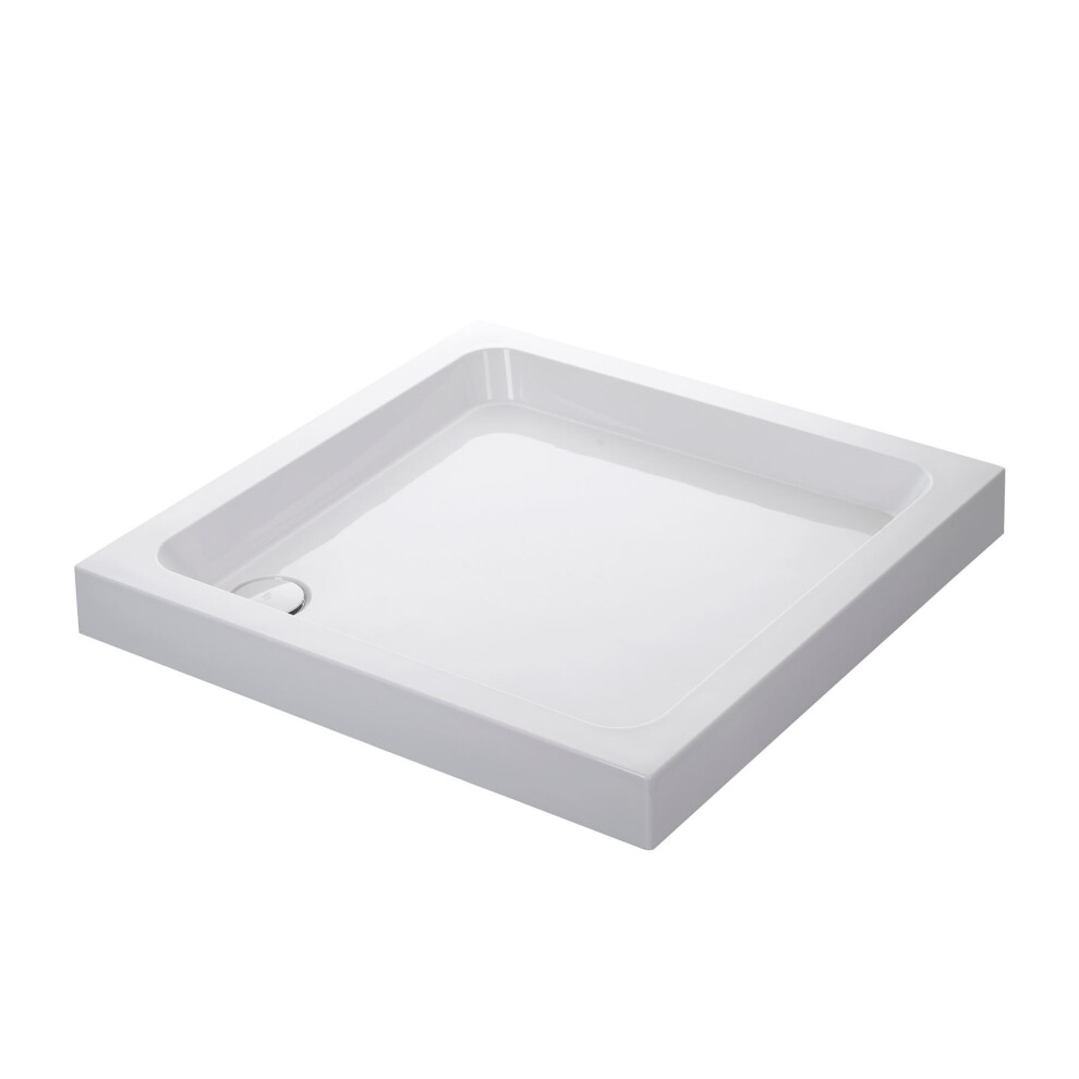 Mira Flight Shower Tray 760 x 760mm Square Deep Profile Stone Resin Waste