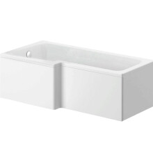 1700mm LH L Square Bath Shower Modern - Bath Only