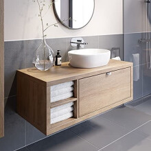Bathroom Wall Hung Vanity Unit Sink Cabinet Wash Basin Sink Storage Drawer 1100
