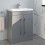 600mm Bathroom Vanity Unit Basin Concealed Cistern Toilet WC Gloss Grey Modern 2