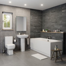 Modern Bathroom Suite Toilet WC Basin Sink Full Pedestal Double Ended Bath 1700