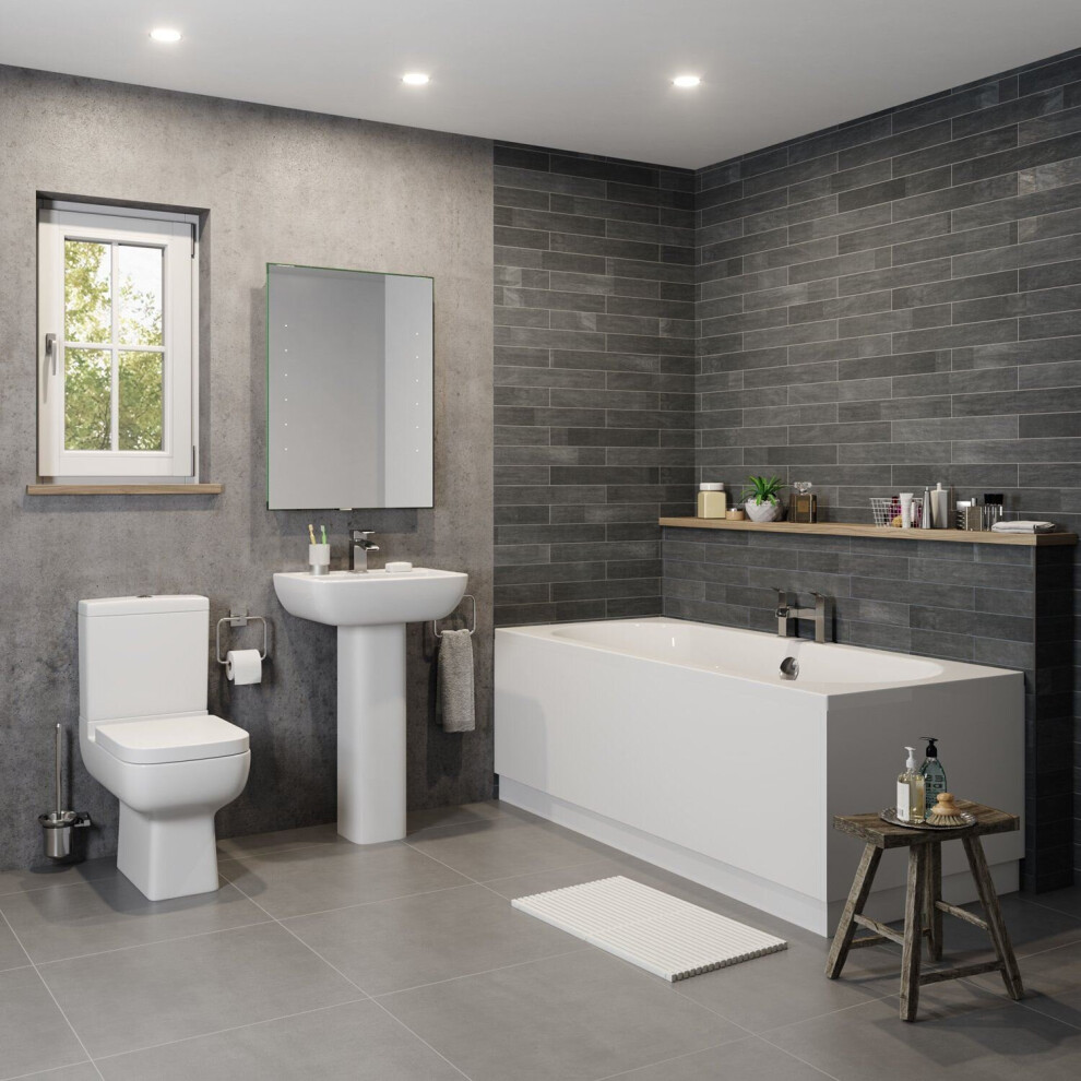 Modern Bathroom Suite Toilet Wc Basin Sink Full Pedestal Double Ended Bath 1700 5056093636713