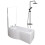 Bathroom P Shaped Shower Bath 1700mm LH Mixer Shower Screen Side Panel White 1