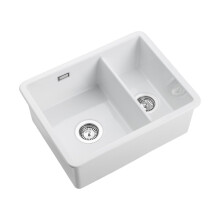 Rangemaster Rustique Kitchen Sink 1.5 Bowl Left Hand Ceramic White FREE Waste