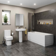 Bathroom Suite Toilet Basin Sink Full Pedestal 1700 Single Ended Bath Modern