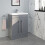 600mm Bathroom Modern Vanity Unit Basin Close Coupled Square Toilet Gloss Grey 2