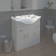 Bathroom WC Basin 850mm Compact Sink Single Tap Hole White BASIN ONLY