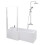 Bathroom L Shaped Shower Bath 1700mm LH Mixer Shower Screen Side Panel White 1