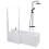 Bathroom L Shaped Shower Bath 1700mm LH Mixer Shower Screen Side End Panel White 1