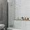 Bathroom 1700mm Single Ended Square Bath 6mm Shower Screen Front End Panel White 2