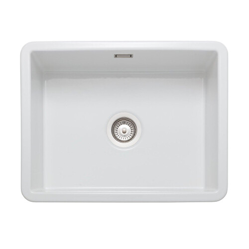 Rangemaster Rangemaster Rustique Kitchen Sink Single Bowl Rectangular Ceramic Strainer Waste 1