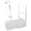 Bathroom L Shaped Shower Bath 1700mm RH Mixer Shower Screen Side Panel White 1