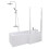Bathroom L Shaped Shower Bath 1700mm RH Mixer Shower Screen Side Panel White 1