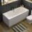 Modern Bathroom Double Ended 1800 x 800mm Curved Bath Side Panel Acrylic White 1