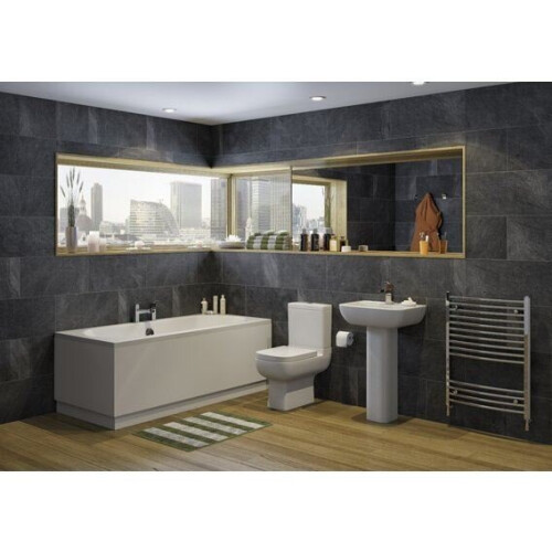 Modern Bathroom Double Ended 1800 x 800mm Curved Bath Side Panel Acrylic White 2