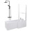 Bathroom L Shaped Shower Bath 1700mm RH Mixer Shower Screen Side Panel White 1