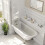 Freestanding 1500mm Traditional Roll Top Bath White Single Ended Legs Screen 1