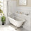 Freestanding 1500mm Traditional Roll Top Bath White Single Ended Legs Screen 2