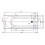 Bathroom 1700mm Curved Single Ended Straight Bath Tub Front Panel Acrylic White 5