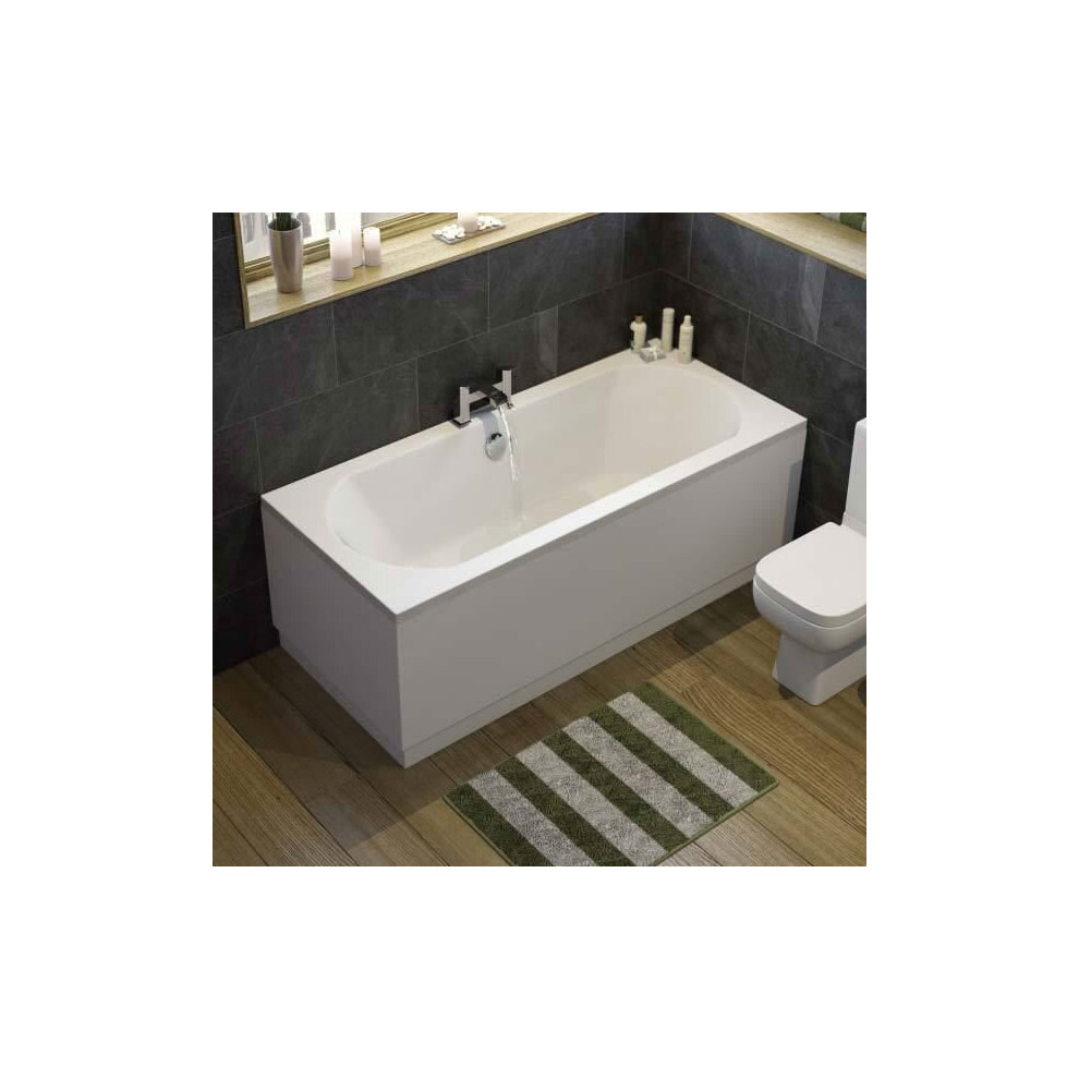 Modern Bathroom Double Ended 1700 X 750Mm Curved Bath Side Panel Acrylic White 5056093691163