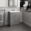 Traditional Bathroom Vanity Unit Sink Basin Close Coupled Square Toilet Grey 1