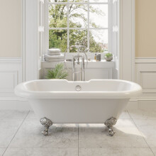 Freestanding Traditional 1500mm Bath Double Ended Roll Top Legs Included White
