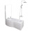 Bathroom P Shaped Shower Bath 1700mm LH Mixer Shower Screen Side End Panel White 1