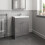 Traditional Bathroom Vanity Unit Sink Basin Close Coupled Square Toilet Grey 2
