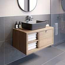 Bathroom Wall Hung Vanity Unit Sink Cabinet Wash Basin Sink Storage Drawer 800mm