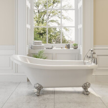 Traditional 1550 Freestanding Single Slipper Bath Roll Top Legs Included Acrylic