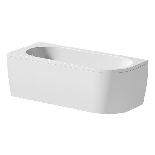 Modern Bathroom 1700mm J Shape Left Hand Bath Front Panel Corner Bathtub Acrylic 2
