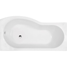 Bathroom P Shaped Right Hand Shower Bath Acrylic Gloss White Bathtub 1700 Modern
