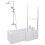 Bathroom L Shaped Shower Bath 1700mm RH Mixer Shower Screen Side Panel White 1