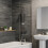 P Shaped RH Bathroom Suite Showerbath Screen 1700mm Bath Side Panel Acrylic Rail 2