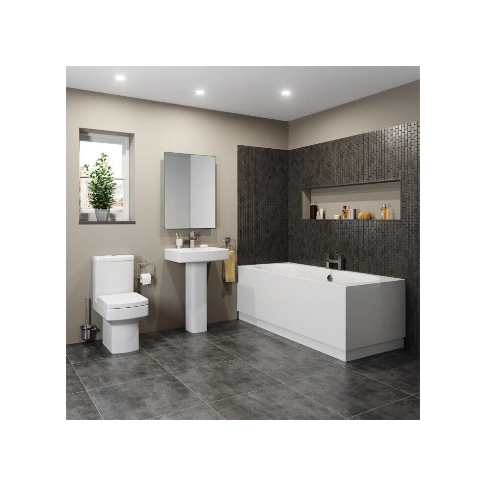 Bathroom Suite Toilet Basin Sink Full Pedestal 1700 Mm Double Ended Bath Modern 5056093692849
