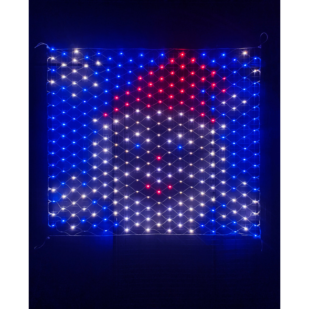 Christmas Decoration Santa LED Net Light 1.2 x 1.3m 320 LEDs In/Outdoor CL10047