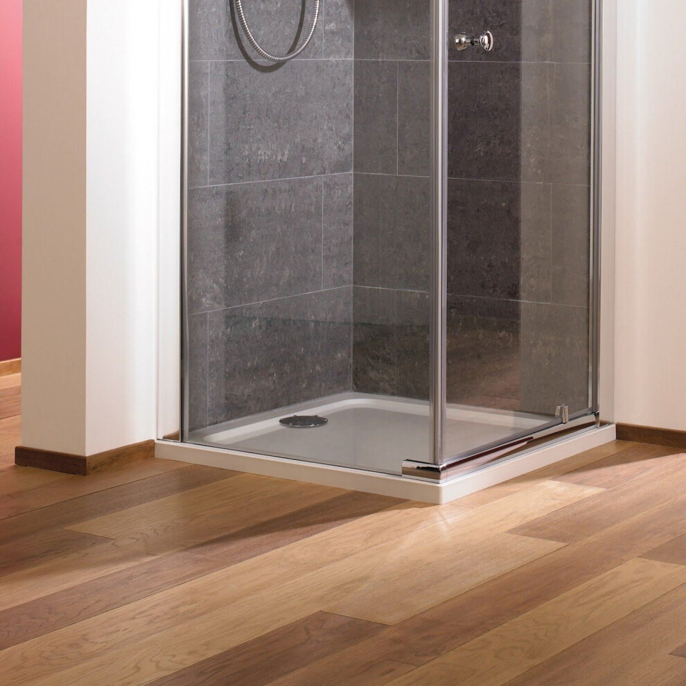 Mira Flight Shower Tray Low Profile Acrylic Stone Square 760x760mm Waste